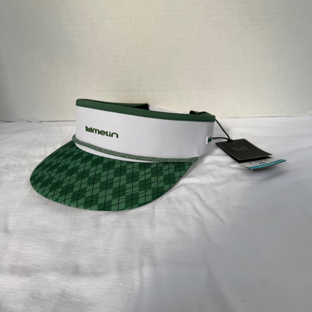 Melin Hydro Coast Links Visor Mens OSFM Green White Argyle Golf Hat